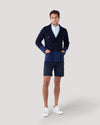 Navy Tonal Knitted Merino Blazer