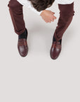 Oxblood Contrast Calf Leather Penny Loafer