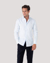 Pale Blue Cotton-Linen Twin Trim Shirt