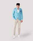 Pastel Green Ultra Peak Hopsack Wool Blazer