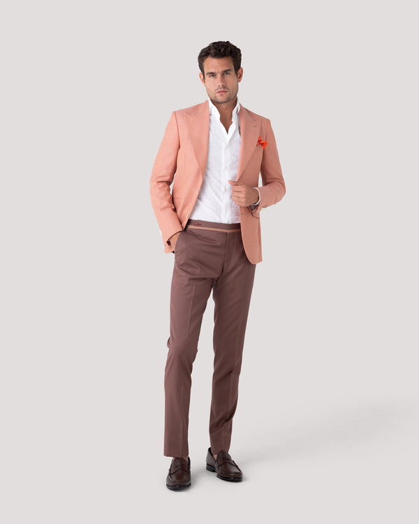 Peach Ultra Peak Hopsack Wool Blazer