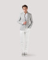 Pearl Grey Ultra Peak Hopsack Wool Blazer