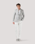 Pearl Grey Ultra Peak Hopsack Wool Blazer