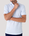 Sky Blue Twin-Trim Short Sleeve Polo