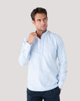 Sky Oxford Piping Popover Shirt