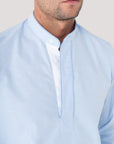 Sky Oxford Piping Popover Shirt