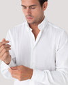 White Crushed Seersucker Button Down Shirt