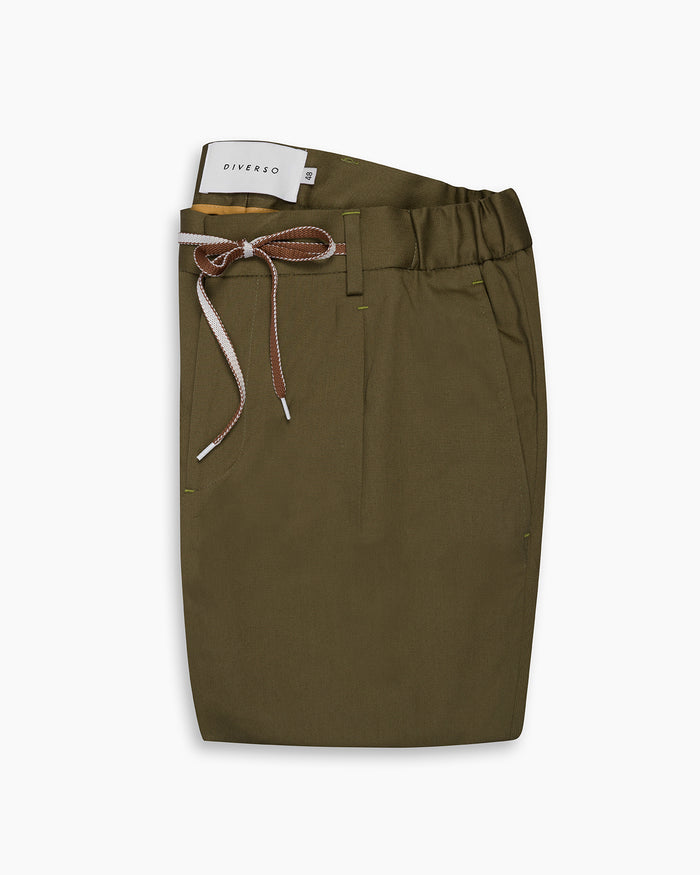 Olive Cotton Casual Chino