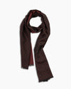 Charcoal & Red Pure Cashmere Scarf