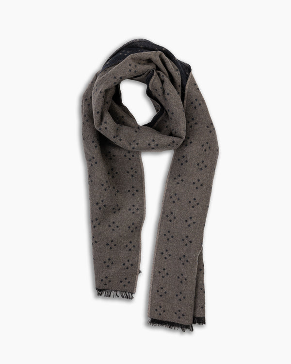Navy & Grey Pure Cashmere Scarf