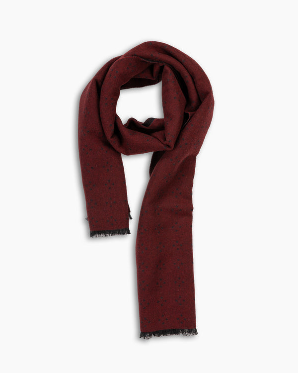 Charcoal & Red Pure Cashmere Scarf