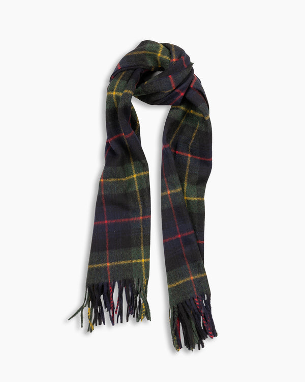 Green Tartan Wool Scarf