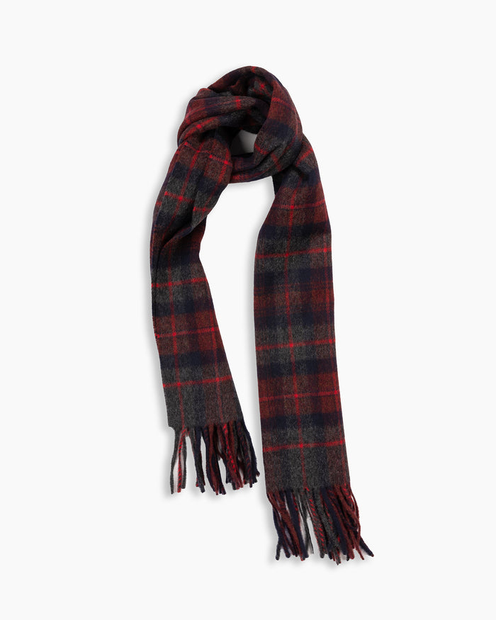 Red Tartan Wool Scarf