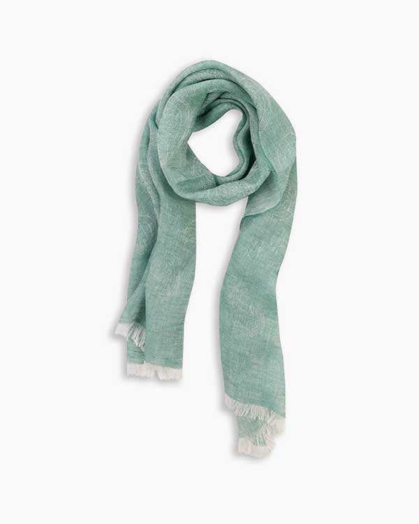Mint Jacquard Linen Scarf