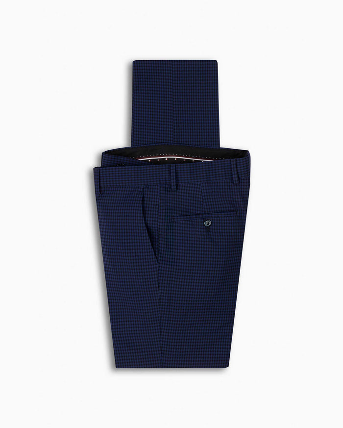 Navy Hatch Seersucker Wool Pant