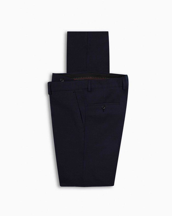 Navy Seersucker Wool Pant
