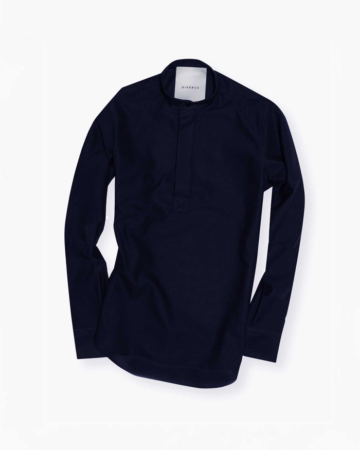 Navy Giro-Inglese Popover Shirt