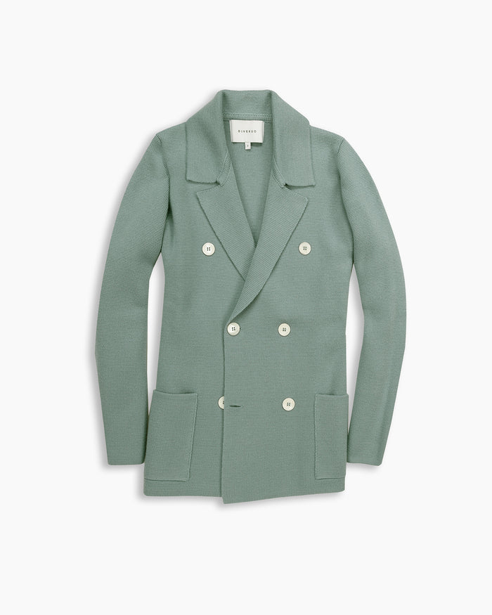 Sage Knitted Merino Blazer