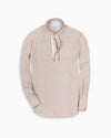 Tan Stripes Seersucker Contrast Popover Shirt