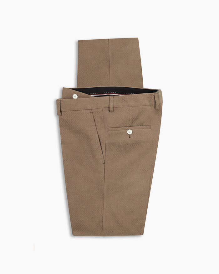 Khaki Seersucker Wool Pant
