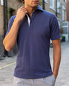 Navy Twin-Trim Short Sleeve Polo