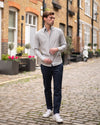 Pearl Grey Cotton-Cashmere Nascosto Shirt