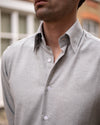 Pearl Grey Cotton-Cashmere Nascosto Shirt