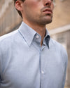 Sky Blue Cotton-Cashmere Nascosto Shirt