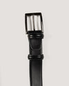 Black Contrast Calf Leather Belt