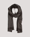 Black & Taupe Houndstooth Wool Scarf