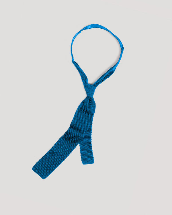 Cobalt Blue Jacquard Knitted Silk Tie