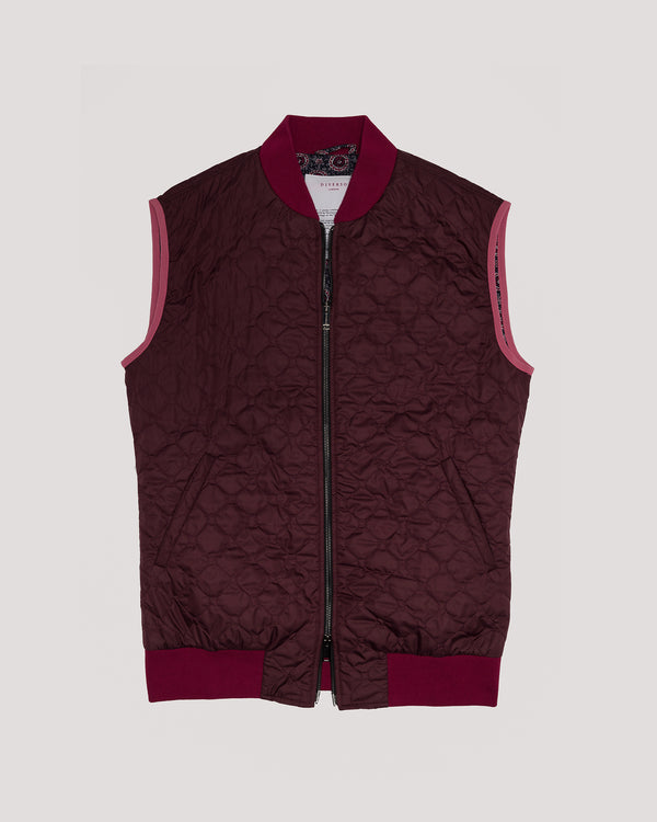 Burgundy Contrast Quilted Gilet