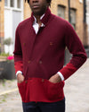 Burgundy Tonal Knitted Merino Blazer