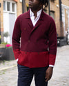 Burgundy Tonal Knitted Merino Blazer