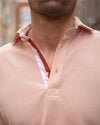 Dusty Pink Twin-Trim Long Sleeve Polo
