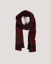 Fuscia & Charcoal Houndstooth Wool Scarf