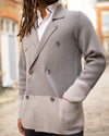 Grey Tonal Knitted Merino Blazer