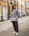 Grey Tonal Knitted Merino Blazer