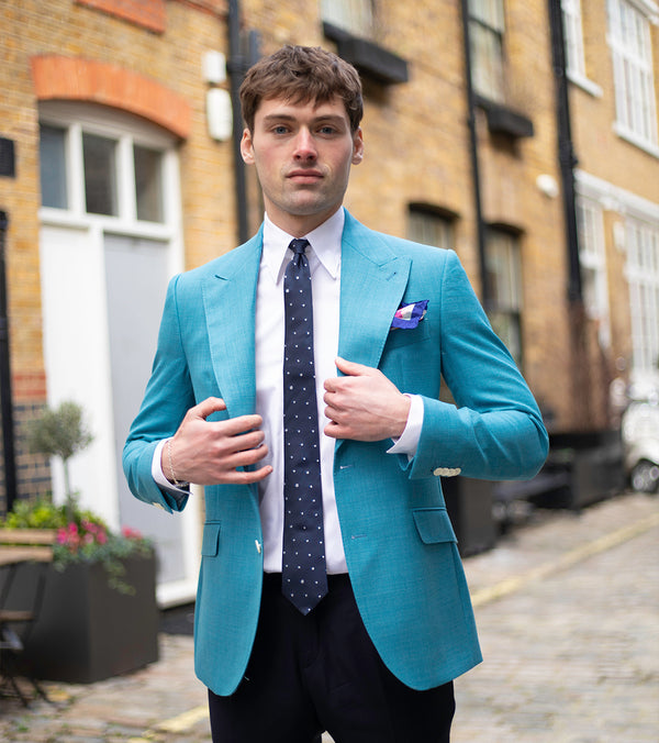 Mint Ultra Peak Hopsack Wool Blazer