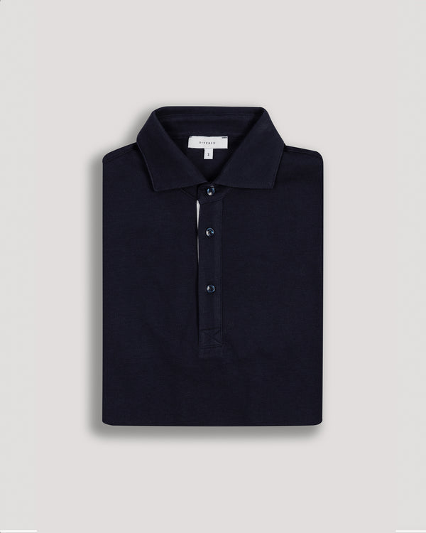 Midnight Blue Twin-Trim Short Sleeve Polo