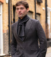 Dark Grey Cross Lambswool Mini Scarf