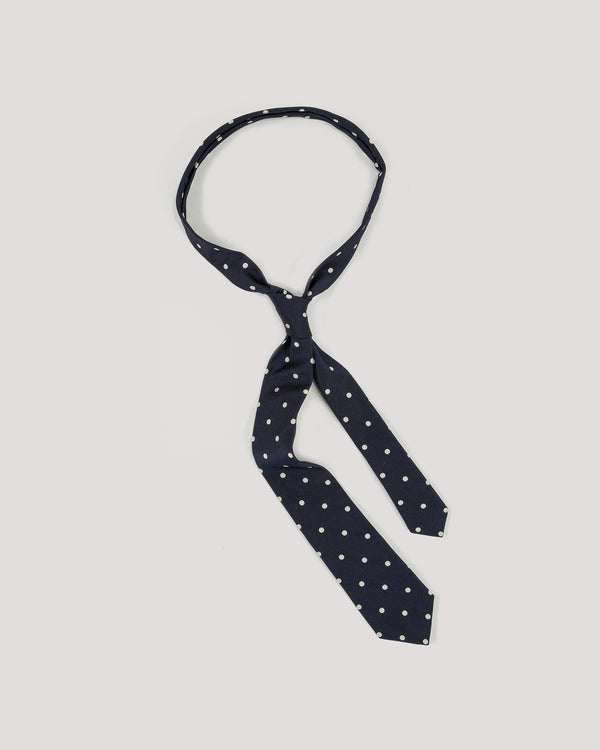 Navy Polka Handmade Silk Tie