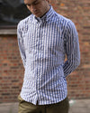 Navy Stripe Seersucker Button Down Shirt