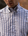 Navy Stripe Seersucker Button Down Shirt