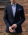 Navy Stripe Seersucker Button Down Shirt
