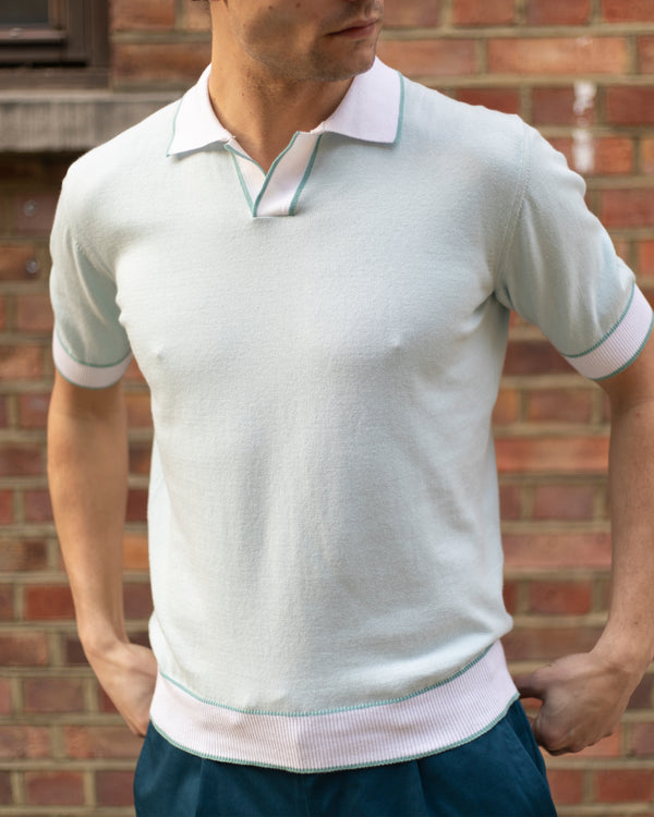 Peppermint Knitted Cotton Polo