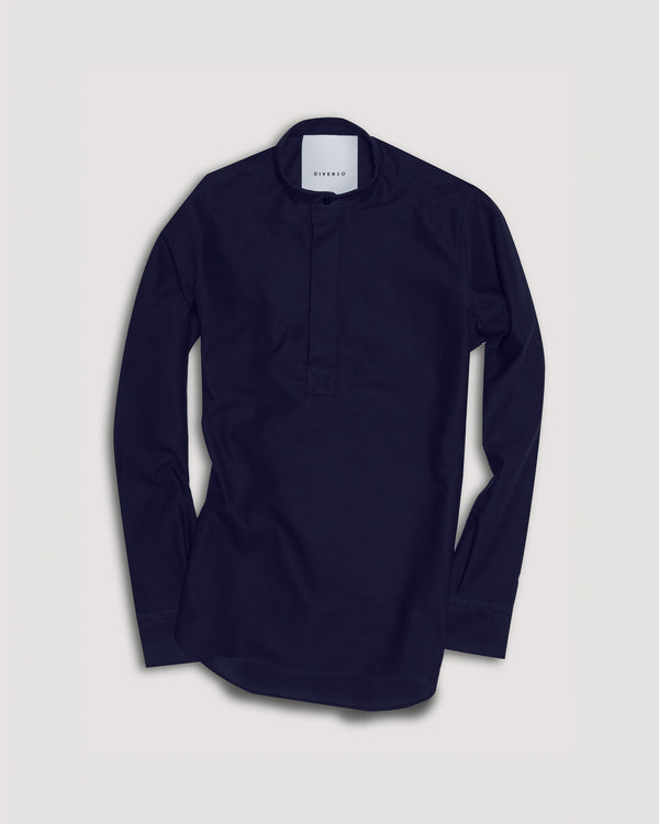 Navy Giro-Inglese Popover Shirt