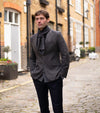 Charcoal Prince of Wales Wool & Cashmere Blazer