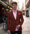 Rust Ultra Peak Hopsack Wool Blazer