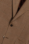 Warm Tan Prince of Wales Wool & Cashmere Blazer